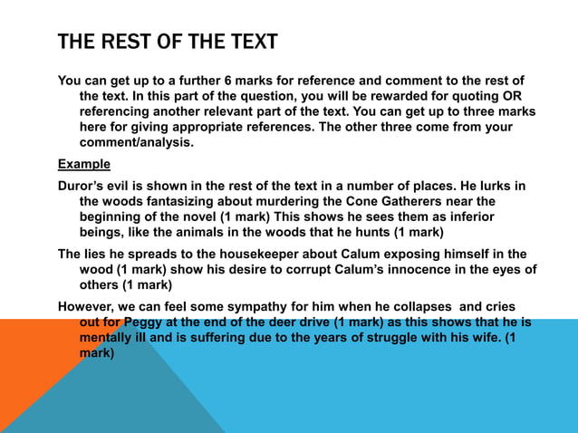 Textual Analysis 10 Mark Question