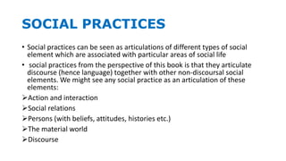 Social Practice Examples Textual analysis for social research | PPTX