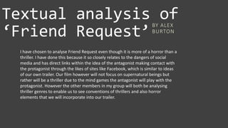 Textual analysis of 'friend request' | PPT