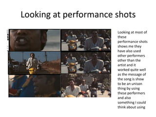 Looking at performance shots
                       Looking at most of
                       these
                      ...