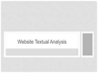 Website Textual Analysis 
 
