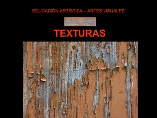 EDUCACIÓN ARTÍSTICA – ARTES VISUALES 
TEXTURAS 
 