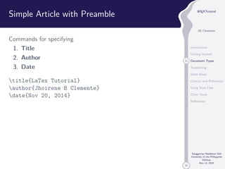 LaTex Tutorial | PDF