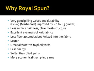 Yarn StructureCompactRing Spun - SiroRing Spun