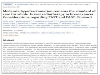 RECENT ADVANCES IN BREAST CANCER RADIOTHERAPY | PPTX