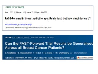 RECENT ADVANCES IN BREAST CANCER RADIOTHERAPY | PPTX