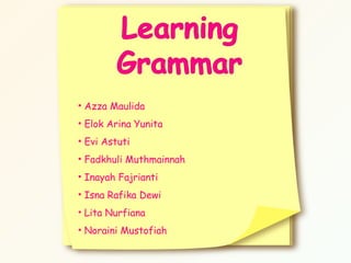 • Azza Maulida 
• Elok Arina Yunita 
• Evi Astuti 
• Fadkhuli Muthmainnah 
• Inayah Fajrianti 
• Isna Rafika Dewi 
• Lita Nurfiana 
• Noraini Mustofiah 
 