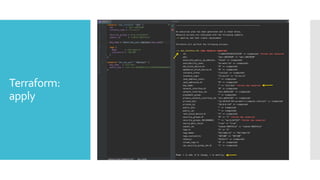 Terraform:
apply
 