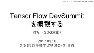 2017.03.18 GDG Cеѧ㏊ᣨY
Tensor Flow DevSummit
Q
GDG
2017.03.18
GDGCеѧ㏊ᣨYϡ
 