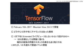 2017.03.18 GDG Cеѧ㏊ᣨY
 February 15th, 2017 ? Mountain View, CA ˤ_
 ɤ12Ѯ˥ʥ󥹤Ϥäģ
 1ѮExtended饤֥ӥ`򤷤ʤȤԒGDG
GDGȤƤ_ߤ˄Ӥ
δ_Ά}䥹åդζϤ⤢ȡ
Τӡ1WvB٥_
 
