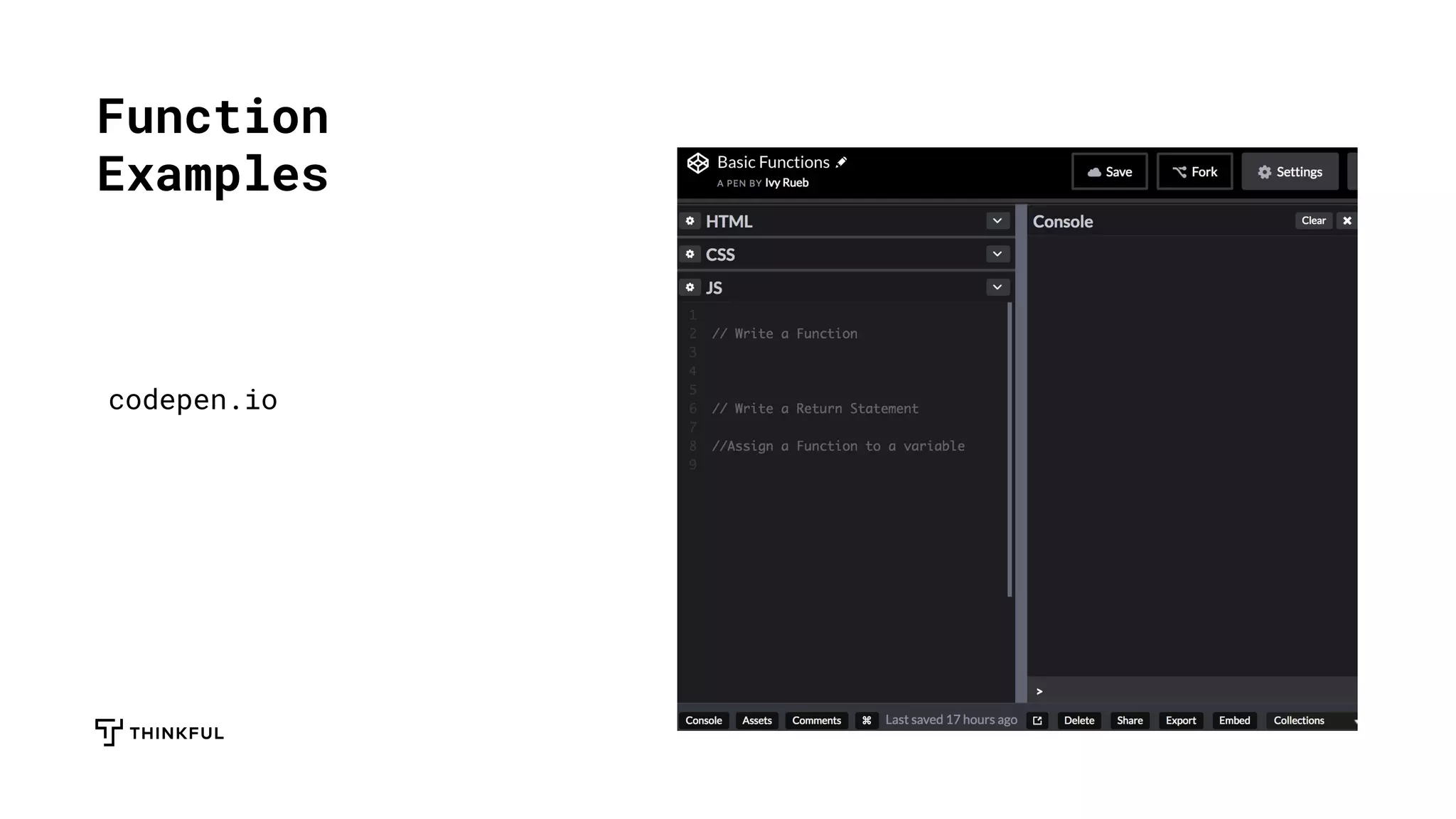 Function
Examples
codepen.io
 