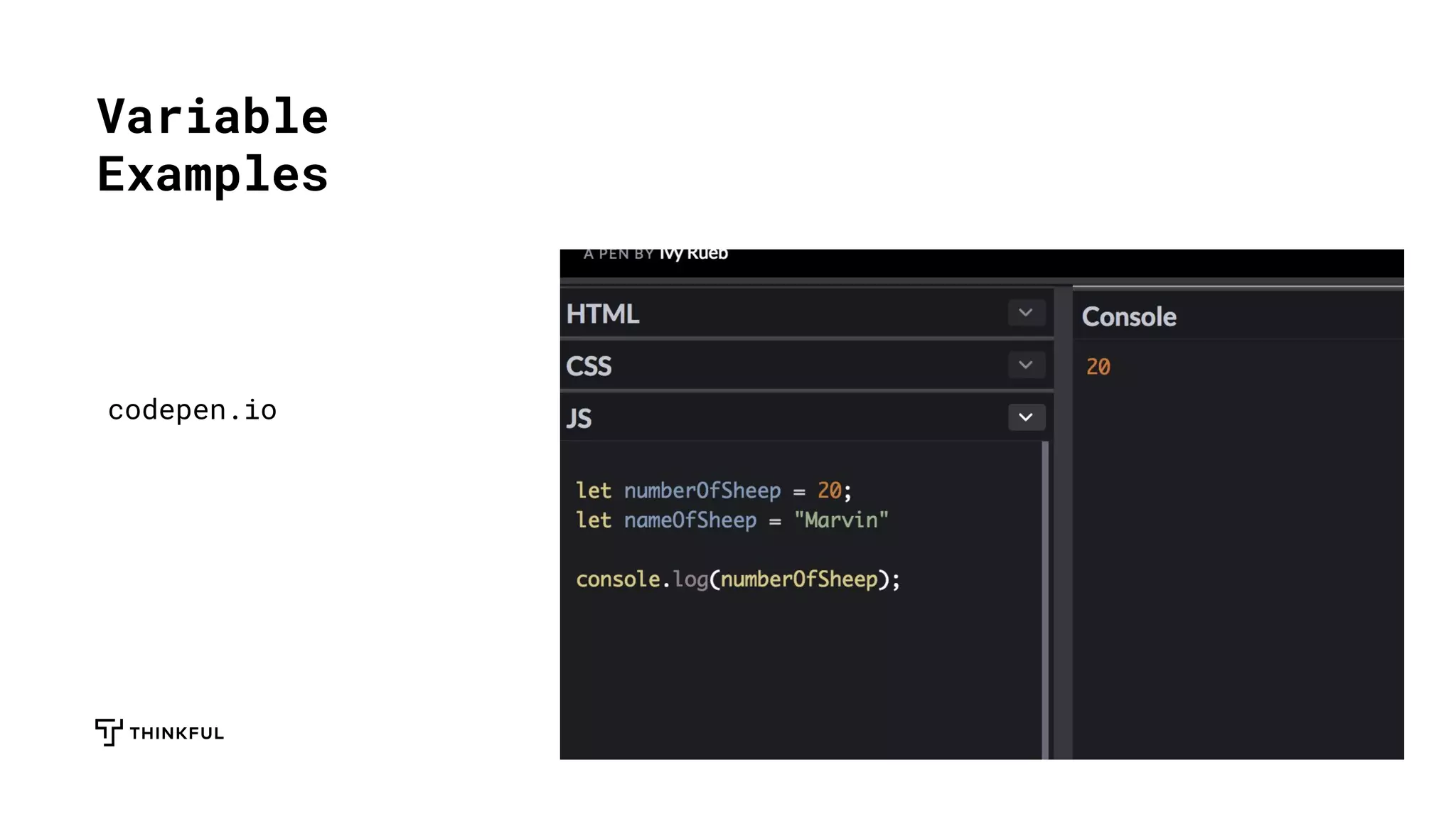 Variable
Examples
codepen.io
 