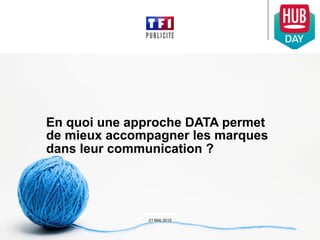 En quoi une approche DATA permet
de mieux accompagner les marques
dans leur communication ?
21 MAI 2015
 