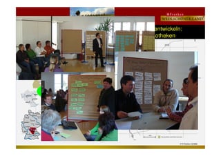 Abt Degen
Weinland
Fränkisches
Saalestück
Fränk. Wein-
und Kulturland
Wein, Wald
Wasser
„Bottum up- Ansatz: Mit den lokalen Akteuren entwickeln:
Regionale Weintourismuskonzepte und Vinotheken
Weinparadies
Mainschleife
Churfranken
Dorfschätze
Wasser
 