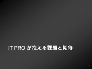 IT Pro が抱える課題と期待
