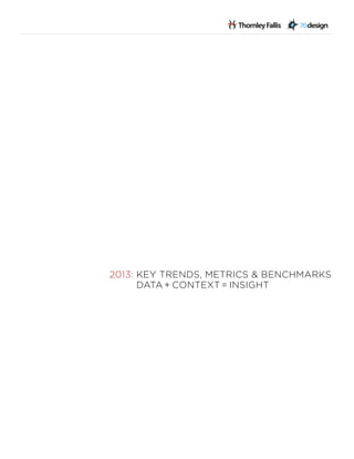 2013: KEY TRENDS, METRICS & BENCHMARKS

DATA + CONTEXT = INSIGHT

 