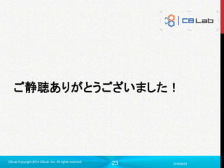 23 2016/6/23
C8Lab Copyright 2014 C8Lab Inc. All rights reserved
ご静聴ありがとうございました！
 