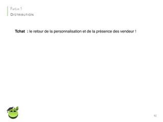 62
Partie 1
DISTRIBUTION
Tchat : le retour de la personnalisation et de la présence des vendeur !
 