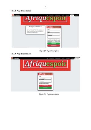 54
III.2.2. Page d’inscription
III.2.3. Page de connexion
Figure 29: Page d’inscription
Figure 30: Page de connexion
 