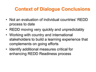 The Forests Dialogue (TFD) & IUCNREDD’s impact on Communities, Capacity and Corruption