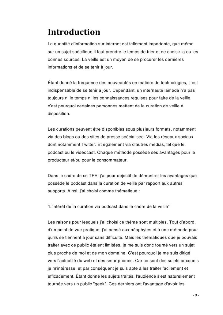 TFE  L'intérêt de la curation via podcast dans le cadre de la veille
