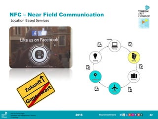 NFC – Near Field Communication
2016 22
Location Based Services
Prof. Dr. Roman Egger
Innovation and Management in Tourism
FH-Salzburg
 