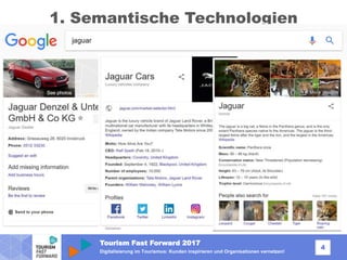 Tourism Fast Forward 2017
4
Digitalisierung im Tourismus: Kunden inspirieren und Organisationen vernetzen!
1. Semantische Technologien
 