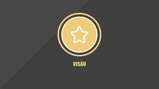 A Visão representa um
comprometimento cheio de energia,
equilibrado com mudanças
plausíveis. Ela integra os desejos, as
capacidades organizacionais e o
sensemaking para stakeholders
externos e internos. A Visão deve
representar razões mobilizadoras e
lógicas pelas quais pode gerar valor
para seus clientes e reter e adquirir
talentos no futuro.
VISÃO
Qual é a razão plausível e inspiradora para nossa existência?
 
