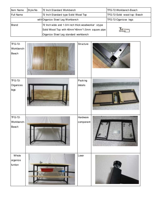 Tai Fong Workbench 1 Size 72x25x1 75inch Details 3