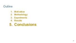 Outline
1. Motivation
2. Methodology
3. Experiments
4. Results
5. Conclusions
53
 