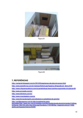 Figura 61




                                   Figura 62




7. REFERÊNCIAS
http://nertaniel.blogspot.com.br/2012/03/paginacao-de-piso-em-praca.html
http://www.ignezferraz.com.br/mainportfolio4.asp?pagina=Artigos&cod_item=2143
http://www.cliquearquitetura.com.br/portal/dicas/view/cozinha-ergonomia-circulacao/83
http://www.arcoweb.com.br/
http://www.kitchens.com.br/
http://www.ricardoeletro.com.br
http://www.fernandorigotti.com/silestone-o-substituto-do-granito/
http://veridianaperes.com.br/site/revestimento-para-
bancadas/http://www.cec.com.br/janelas-e-portas/janelas/janela/aluminio/janela-2-folhas-
brilhante-100x120-vidro-liso-linha-pop?produto=1135186http://negociol.com/p111048-
pedra-portuguesa-branca.htmlht


                                                                                      49
 