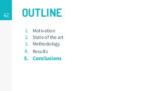 42 OUTLINE
1. Motivation
2. State of the art
3. Methodology
4. Results
5. Conclusions
 