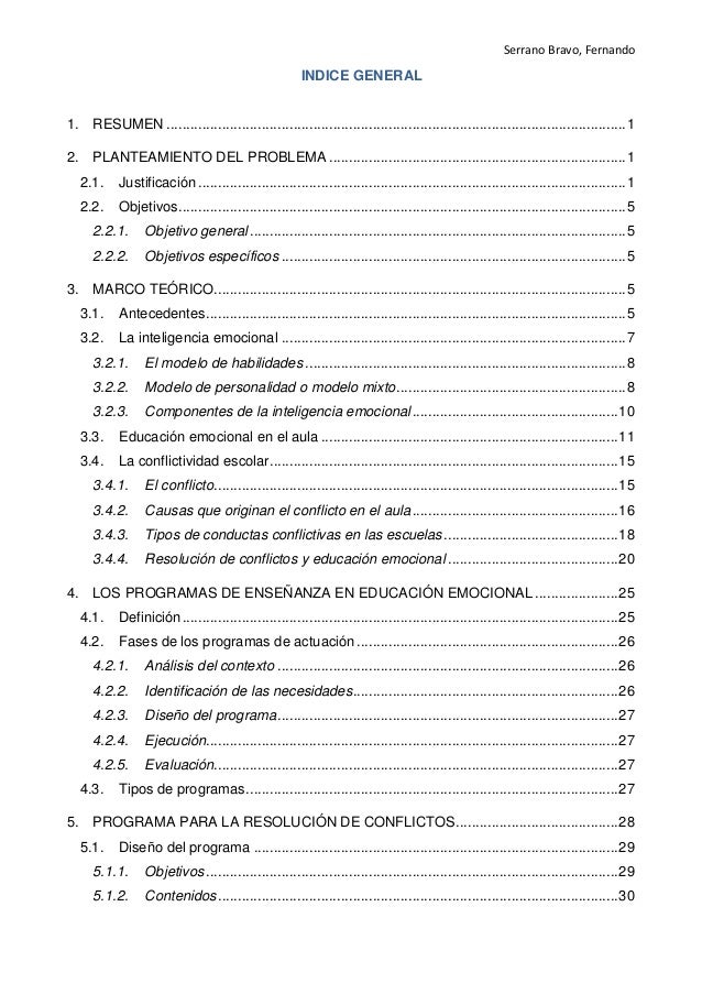 Como Hacer Un Indice De Tfg Como Hacer Un Indice De Tfg