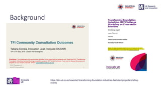 Background
https://ktn-uk.co.uk/news/iscf-transforming-foundation-industries-fast-start-projects-briefing-
events
 