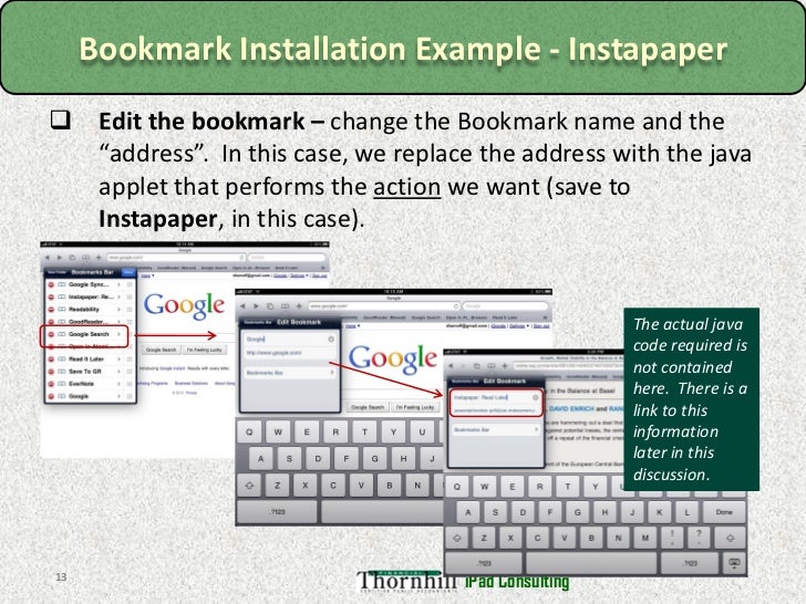 how to bookmark a website ipad