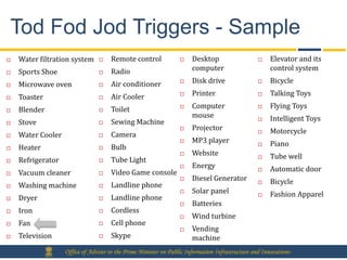 Tod Fod Jod Triggers - Sample
   Water filtration system         Remote control                   Desktop              ...