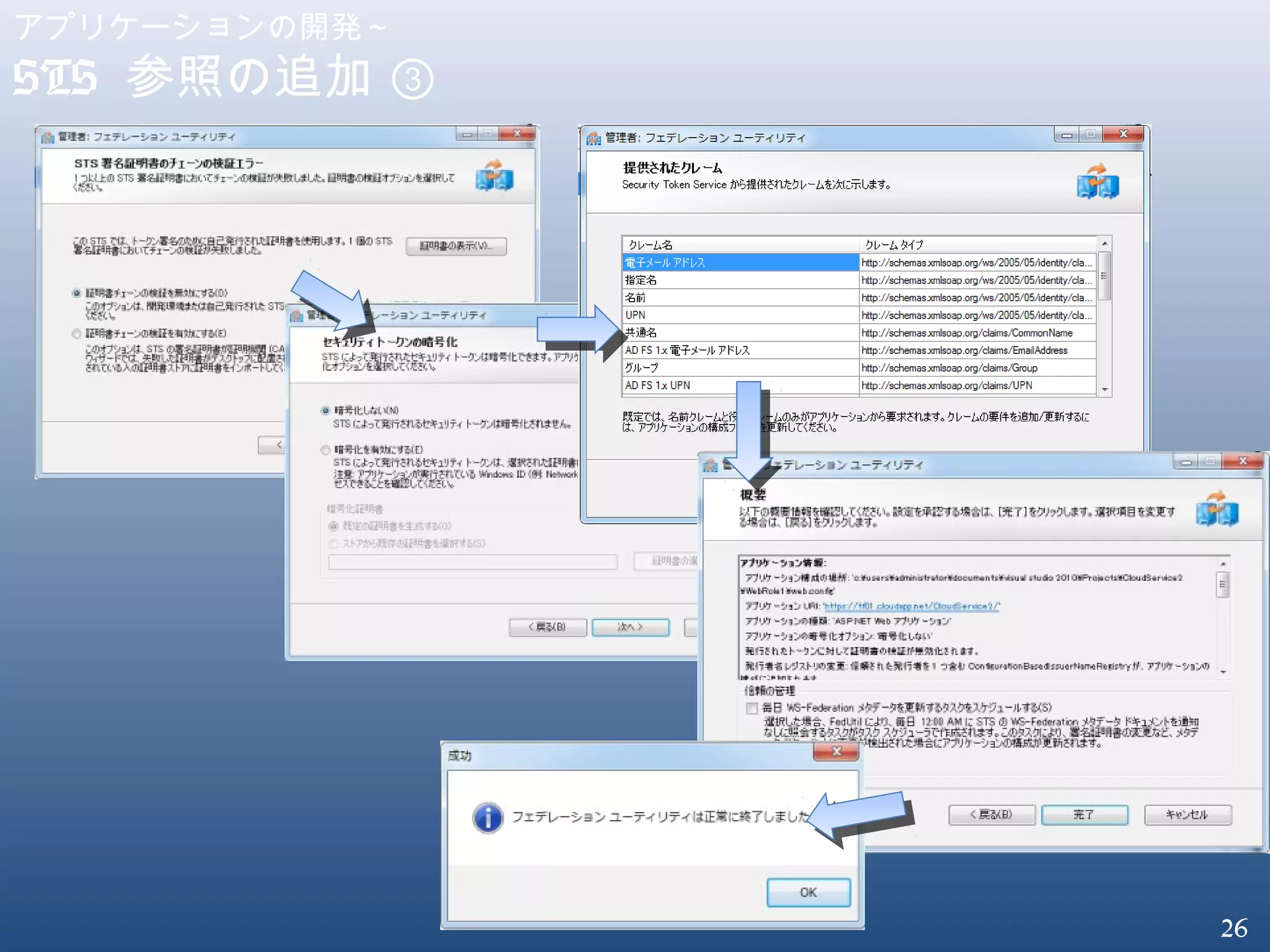 26
アプリケーションの開発～
STS 参照の追加 ③
 