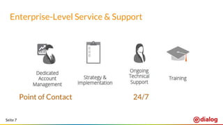 Seite 7
Enterprise-Level Service & Support
Point of Contact 24/7
 