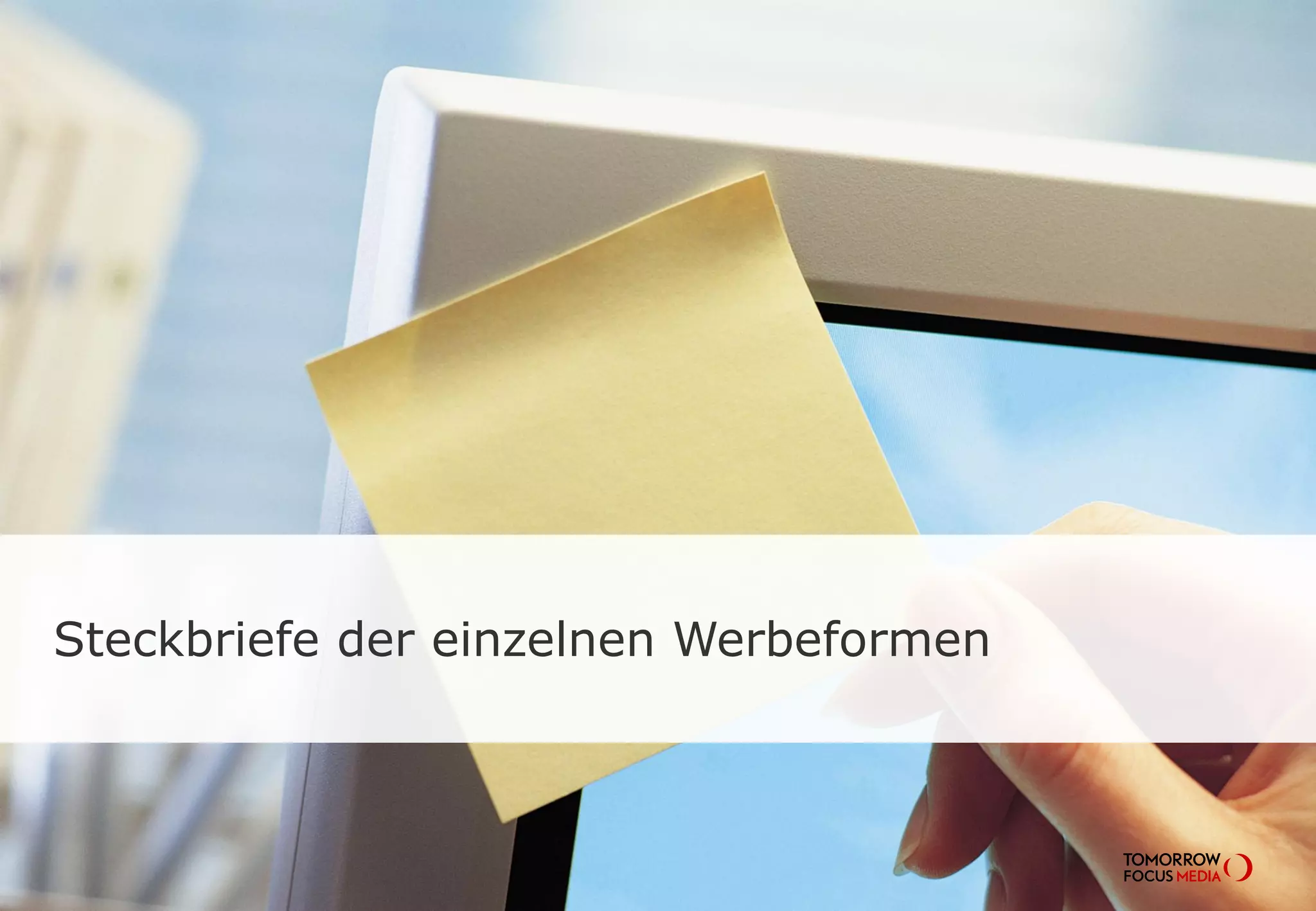 Steckbriefe der einzelnen Werbeformen
 