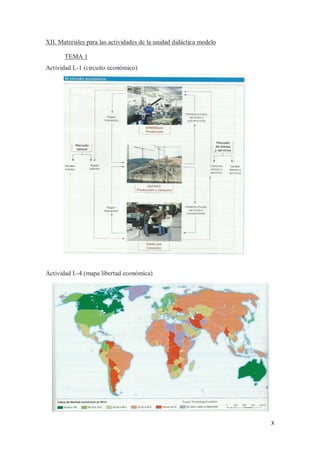 X
XII. Materiales para las actividades de la unidad didáctica modelo
TEMA 1
Actividad L-1 (circuito económico)
Actividad L-4 (mapa libertad económica)
 