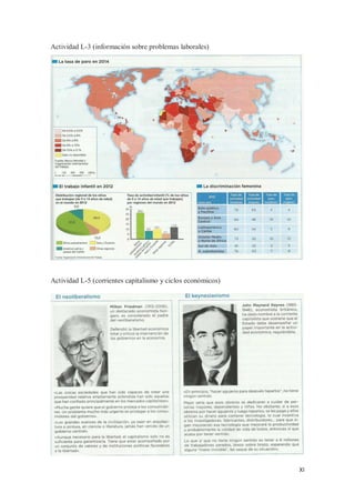 XI
Actividad L-3 (información sobre problemas laborales)
Actividad L-5 (corrientes capitalismo y ciclos económicos)
 