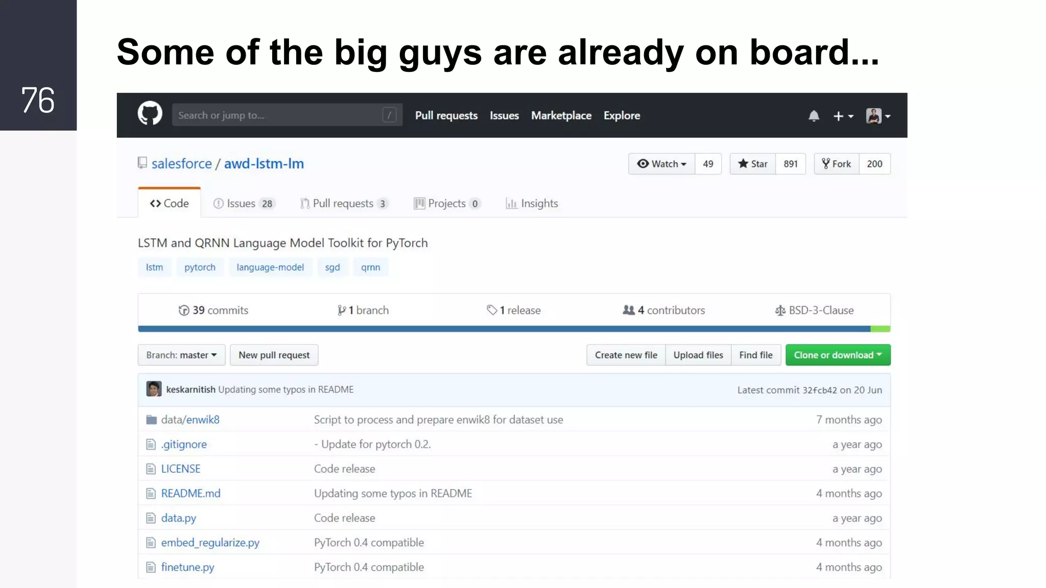 76
Some of the big guys are already on board...
 