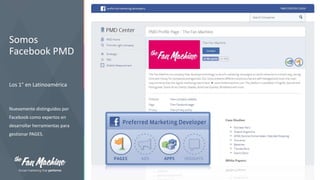 Somos
Facebook PMD
Los 1° en Latinoamérica

Nuevamente distinguidos por
Facebook como expertos en

desarrollar herramientas para
gestionar PAGES.

 
