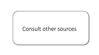 Consult other sources
 