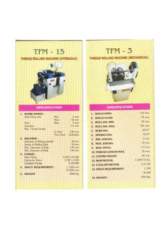 Thread Rolling Machine | PDF