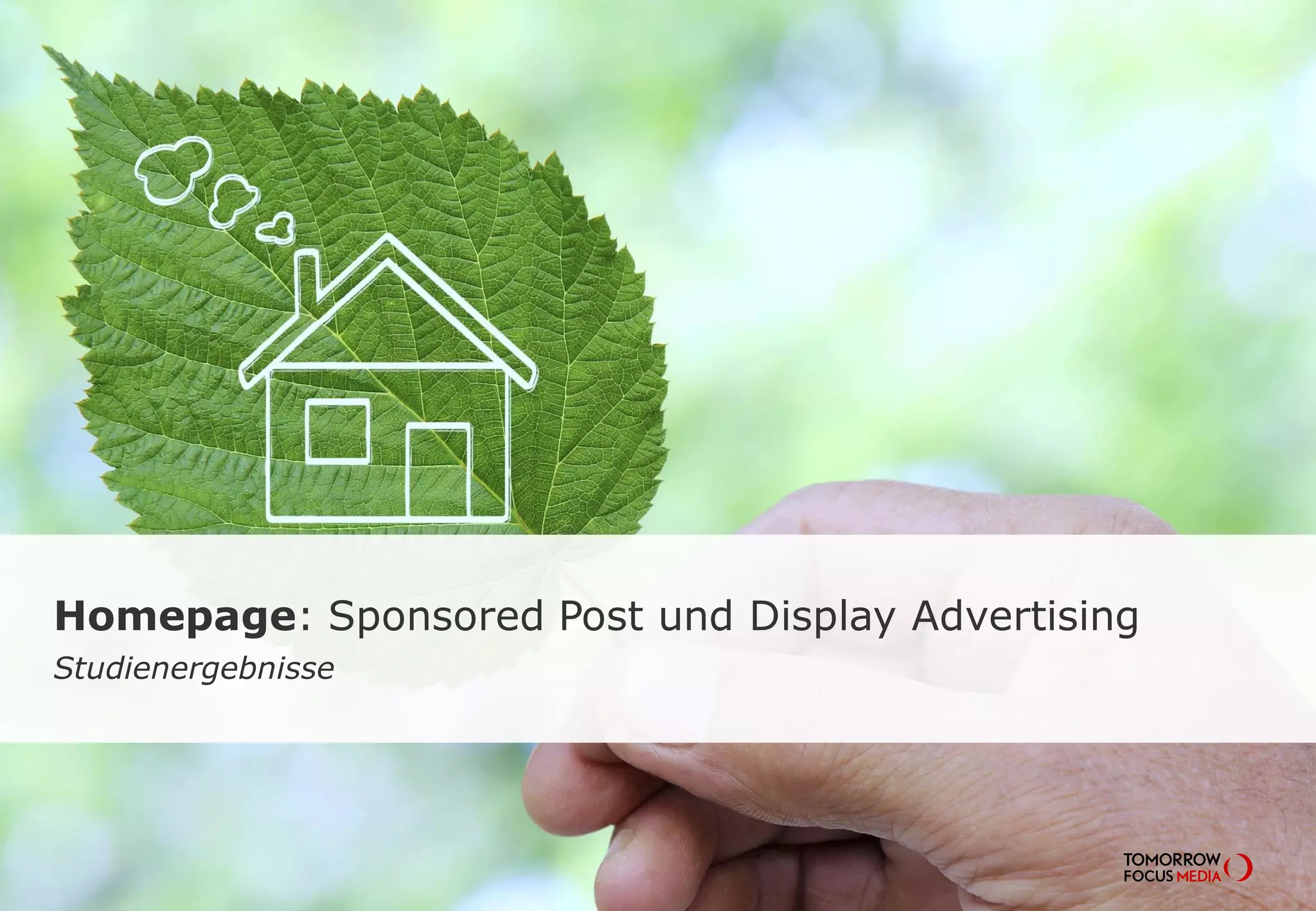 Homepage: Sponsored Post und Display Advertising 
Studienergebnisse 
 