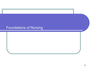 Foundations of Nursing
1
 