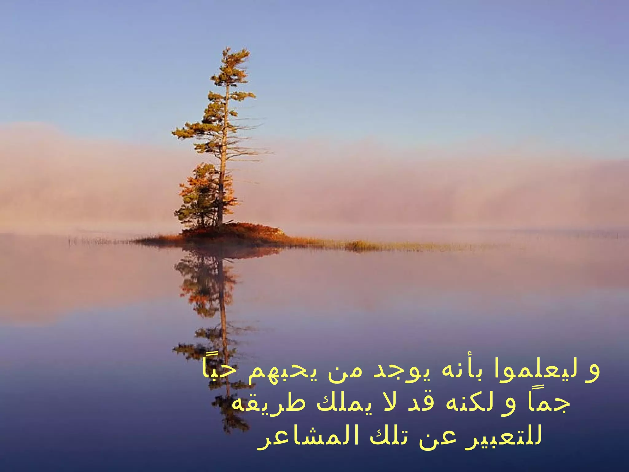 و ليعلموا بأنه يوجد من يحبهم حباً جماً و لكنه قد لا يملك طريقه للتعبير عن تلك المشاعر 