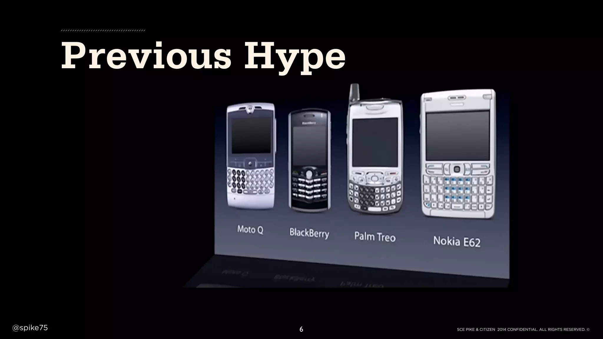 SCE PIKE & CITIZEN 2014 CONFIDENTIAL. ALL RIGHTS RESERVED. ©@spike75
Previous Hype
6
 