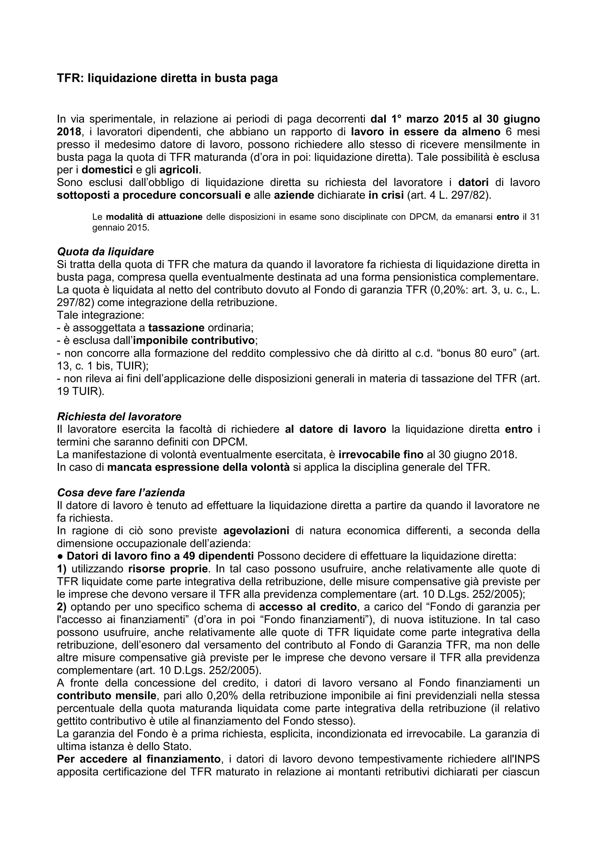 come si calcola il tfr dalla busta paga